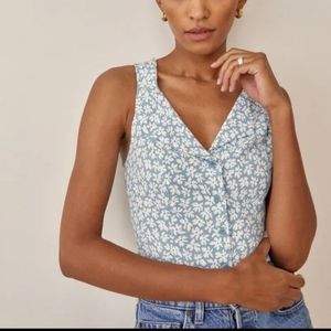 Reformation Jayne Floral Sleeveless Top